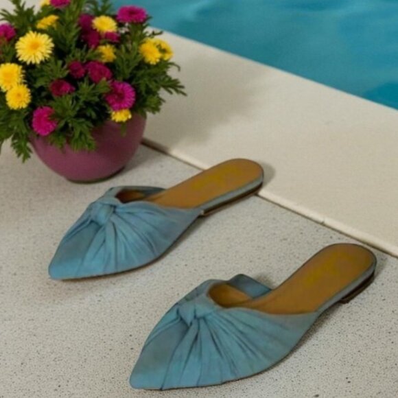 Lulus Suede Knotted Pointed Toe Flats - Picture 1 of 8